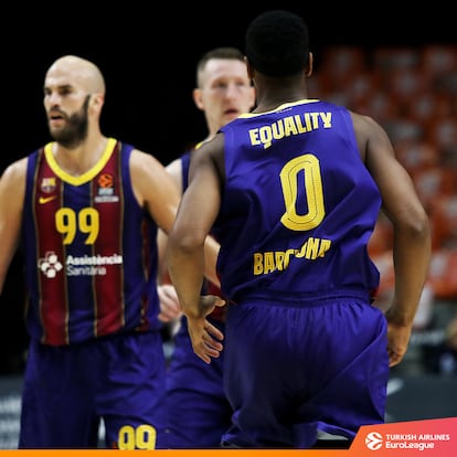 Brandon Davies, en el partido Valencia-Barça.