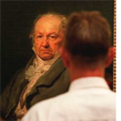 Retrato de Francisco de Goya realizado en 1826 por Vicente López, que se exhibe en el Museo del Prado.