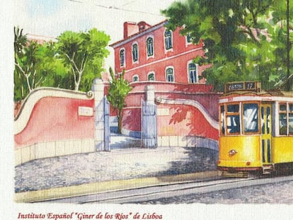 Postal del Instituto Español en Lisboa.