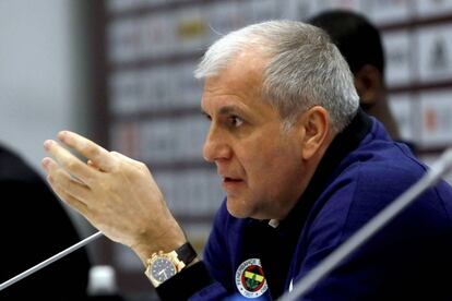 Zeljko Obradovic, en la rueda de prensa previa a la final