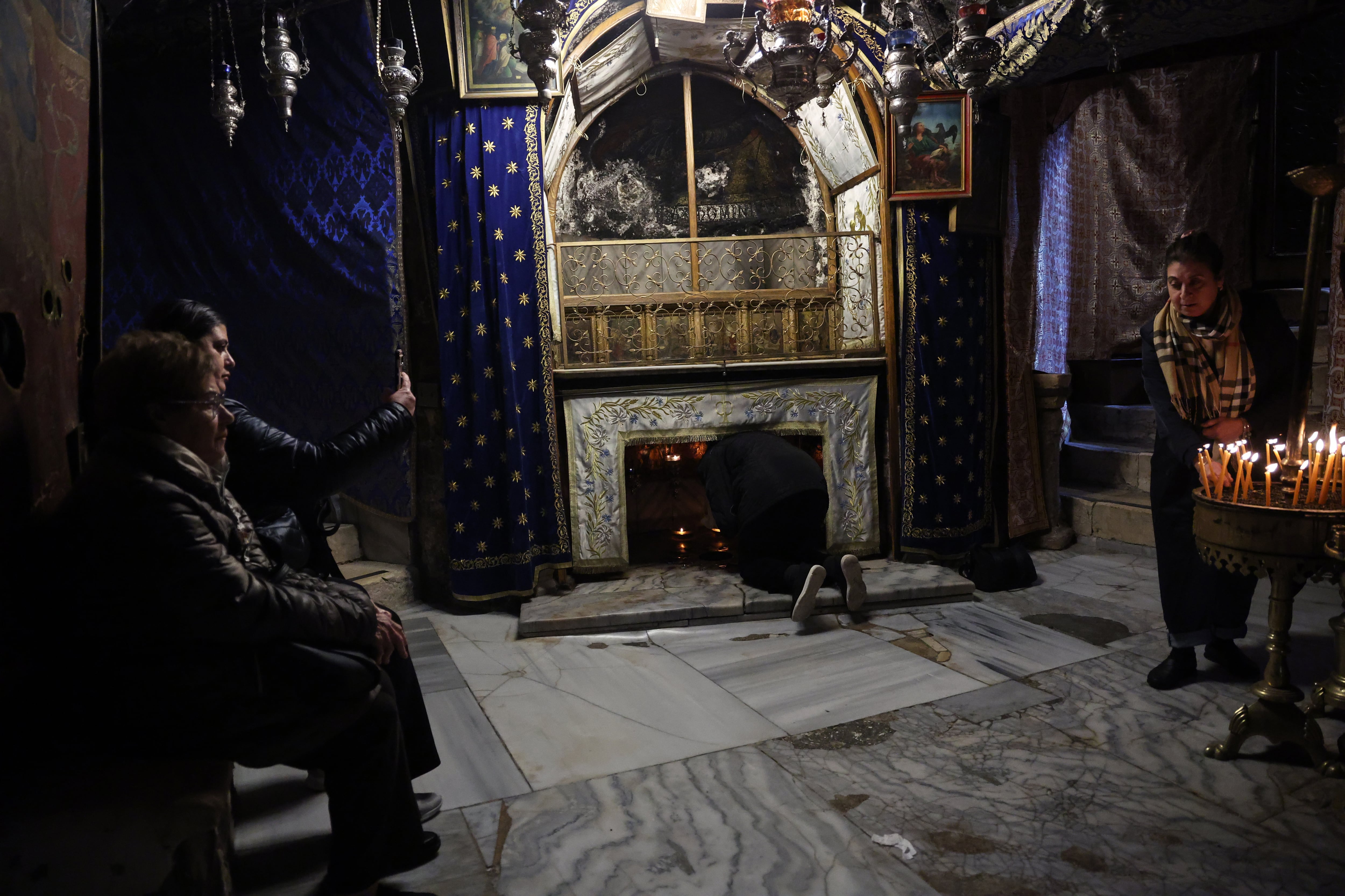 Gruta de la Natividad de Belén, donde se sitúa el nacimiento de Jesús, el pasado miércoles.