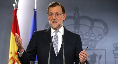 Mariano Rajoy en conferencia de prensa tras reunirse con el Rey.