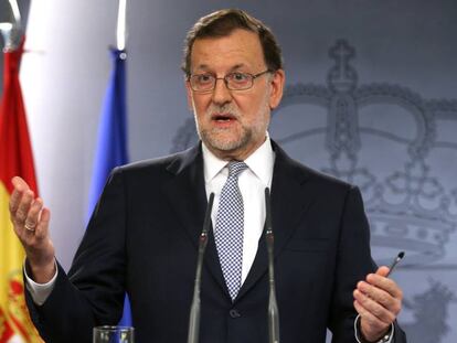 Mariano Rajoy en conferencia de prensa tras reunirse con el Rey.