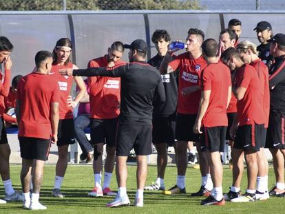 Los jugadores del Atlético durante su concentración en Los Ángeles de San Rafael, Segovia