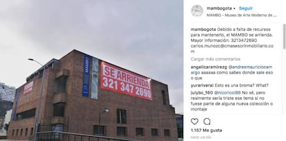 El Museo de Arte Moderno de Bogotá alquila sus espacios para sobrevivir a la grave crisis económica que atraviesa.