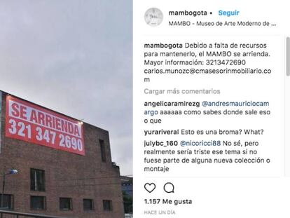 El Museo de Arte Moderno de Bogotá alquila sus espacios para sobrevivir a la grave crisis económica que atraviesa.