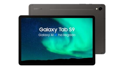 Este modelo de tableta de Samsung, la Tab S9, incluye cable de datos tipo C y lápiz táctil.