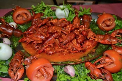 Cangrejos del bar restaurante Pisuerga (Herrera de Pisuerga, Palencia) en una imagen cedida por el establecimiento.