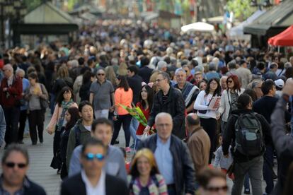 La Rambla plena a vessar. 