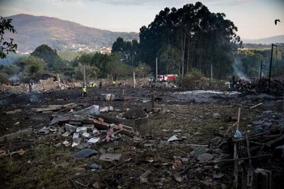 Vista de la zona donde se encontraba el almacén pirotécnico.