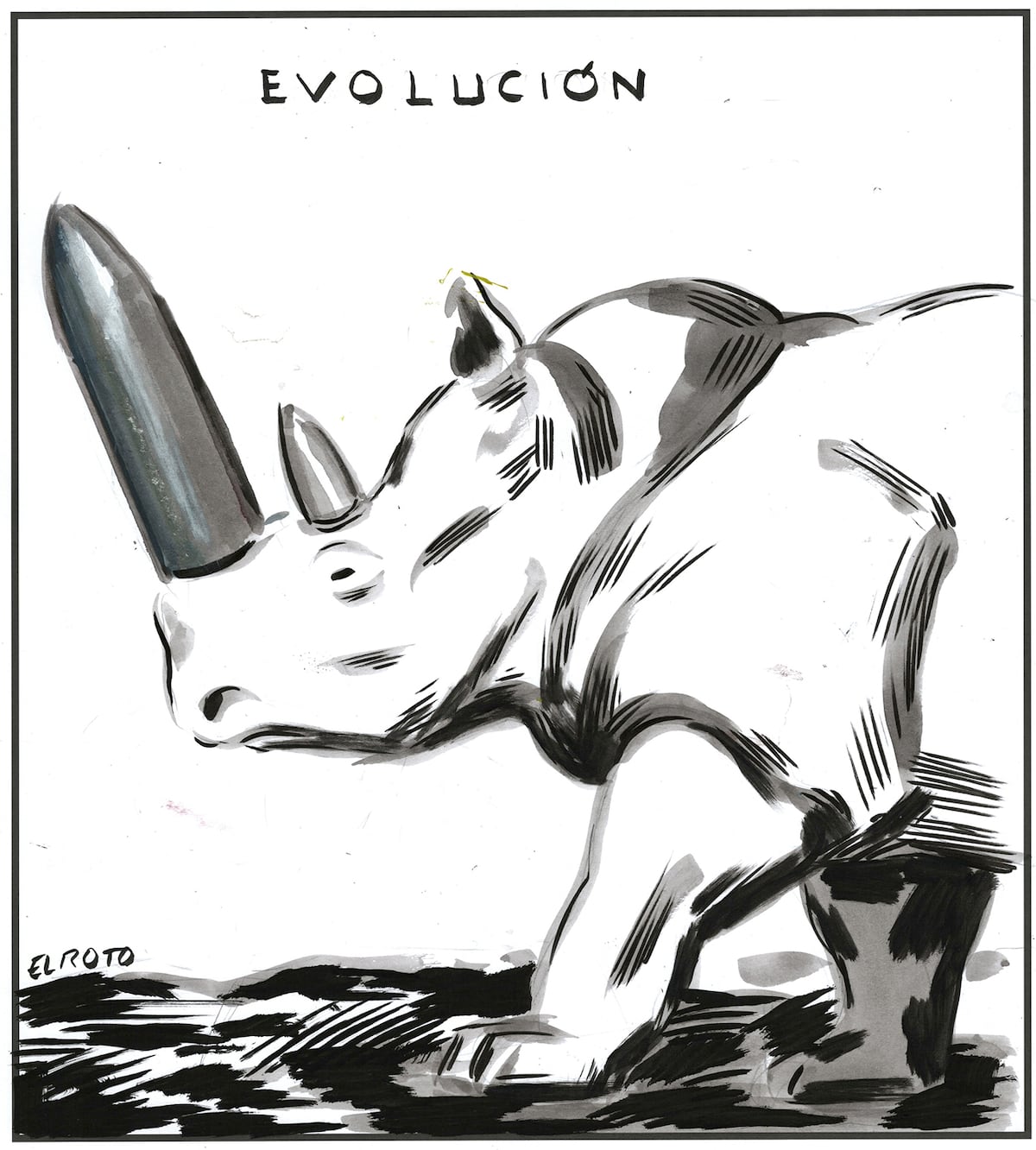 El Roto: rinoceronte armado