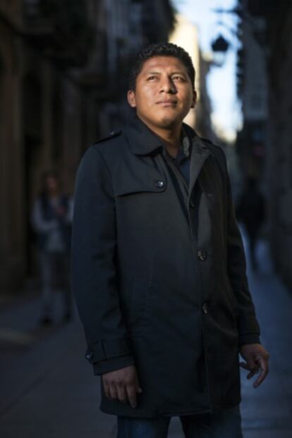 Juan Francisco Cortes, indígena awá, en Barcelona.