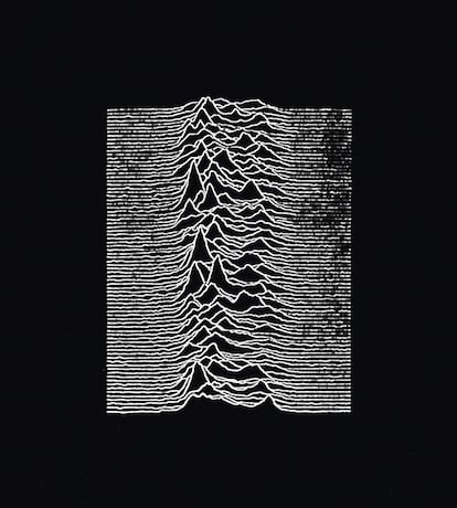 Portada de ‘Unknown Pleasures’, de Joy Division (1979), diseñado por Saville y la banda.