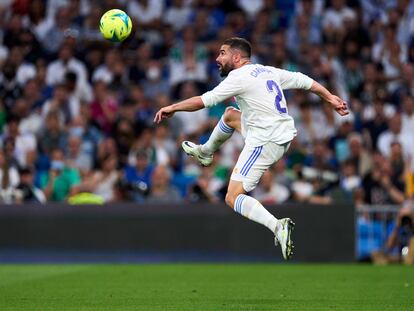 Dani Carvajal, en el último partido de Liga en el Bernabéu, contra el Betis.