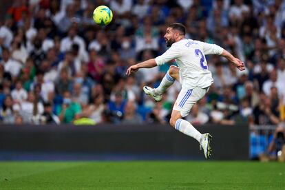 Dani Carvajal, en el último partido de Liga en el Bernabéu, contra el Betis.