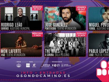 Cartel promocional de los conciertos de O Son do Camiño para este otoño.