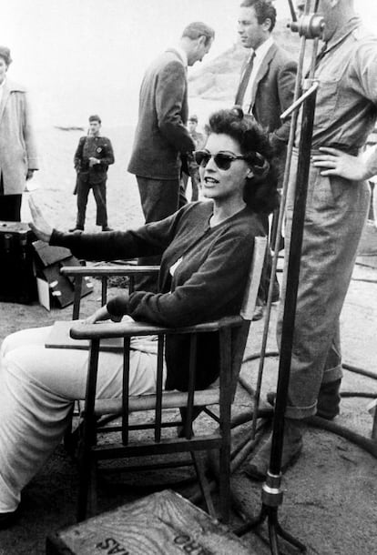 La actriz Ava Gardner, durante el rodaje de una película en Lloret de Mar en 1950.