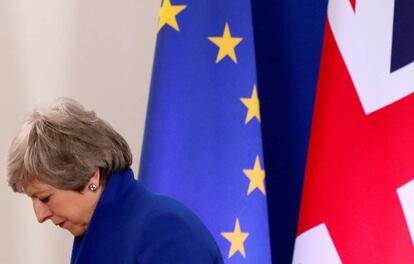 La primera ministra británica Theresa May, el pasado miércoles en Bruselas.