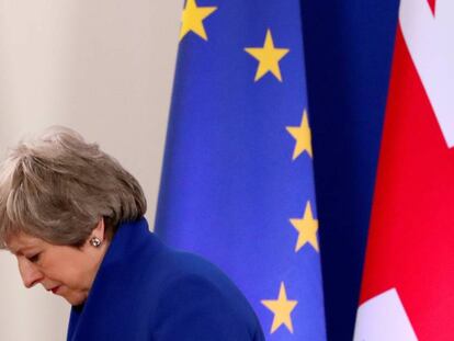 La primera ministra británica Theresa May, el pasado miércoles en Bruselas.