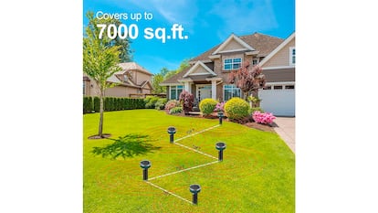 Ahuyentador de topos sobre fondo blanco.