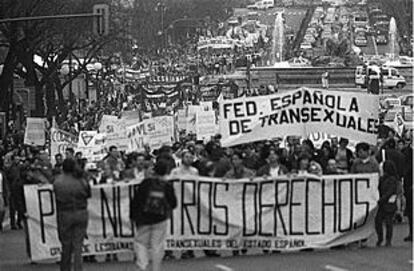 Manifestación de transexuales en Madrid.