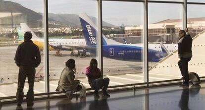 Viajeros en el Aeropuerto de Málaga.