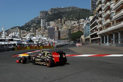 Romain Grosjean en el circuito de Mónaco.