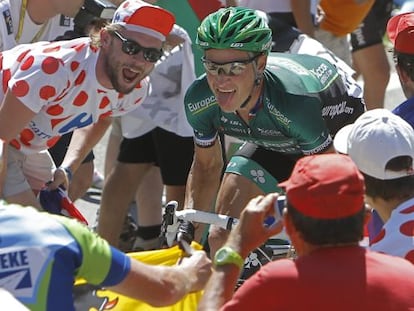 Voeckler en la ascensión al Peyresourde