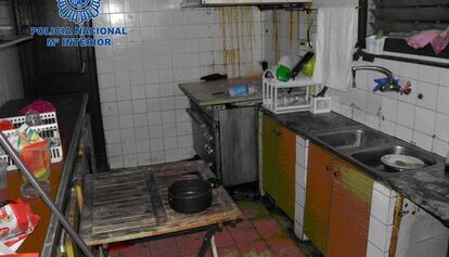 Cocina de la vivienda donde vivían los boxeadores.