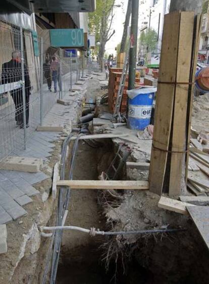 Tala de árboles en la calle de Serrano.