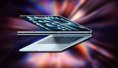 Portátil MacBook Air M4 con fondo