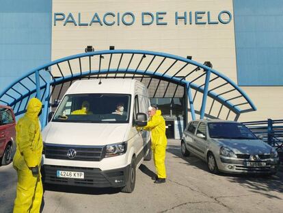 El Palacio de Hielo de Madrid acogió durante un mes a los fallecidos por Covid-19.