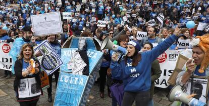 Protesta de trabajadores de la Administración de Justicia en Galicia