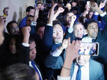 Policiais ligados à União protestaram nesta quinta na Câmara.