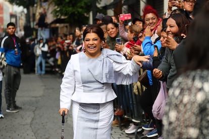 Clara Brugada llega al Congreso de Ciudad de México para su toma de protesta el 5 de octubre 2024.