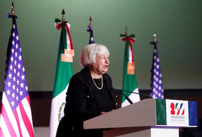 Janet Yellen en Ciudad de México, el 6 de diciembre.