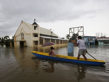 Os efeitos das inundações em Bulacán, no norte de Manila.
