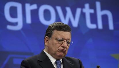 El presidente de la Comisión Europea, José Manuel Barroso,este lunes.