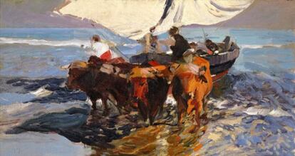 'Vuelta de la pesca. Playa de Valencia', la obra de Sorolla que se vendió en Londres el 10 de diciembre que pertenecía a la Godia.