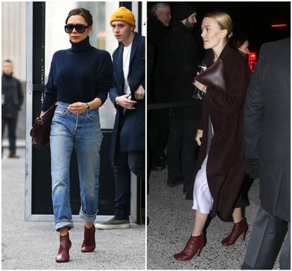 A la izquierda, Victoria Beckham y, a la derecha, Marta Ortega, en Nueva York.