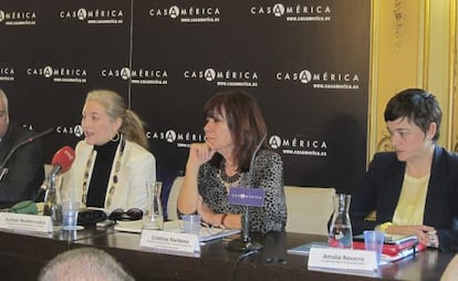 La exministra de Medio Ambiente, Cristina Narbona, durante la presentación del informe de la ONU.
