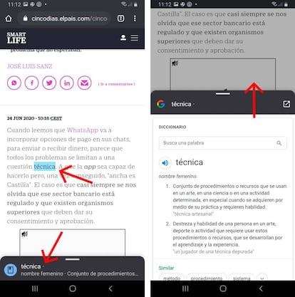 Conoce rápidamente el significado de las palabras con Chrome.