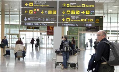 Entrada a la terminal 1 del Barcelona-El Prat.