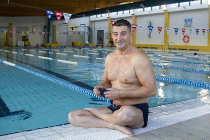 Chano Rodríguez, en la piscina de Vigo en la que se entrenaba hasta ahora.