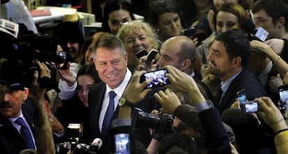 Klaus Iohannis, tras su victoria electoral.