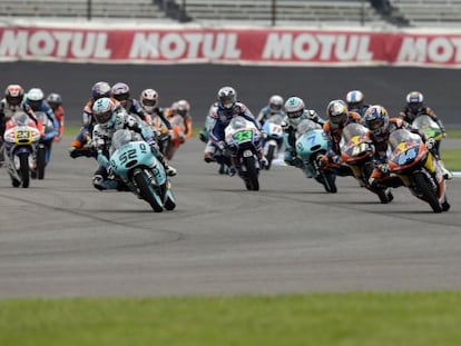 Inici de la cursa de Moto3 a Indianapolis.