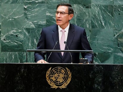 El presidente peruano, Martín Vizcarra, esta semana en la Asamblea General de la ONU en Nueva York.