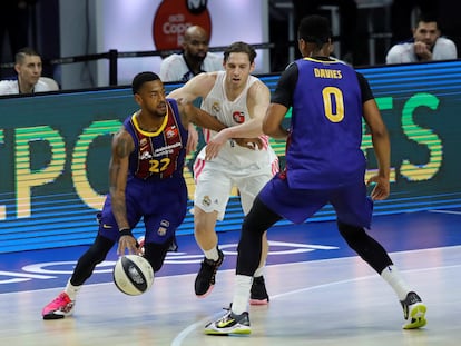 Causeur defiende a Higgins este domingo durante la final de la Copa del Rey de Baloncesto, disputada en el WiZink Center.