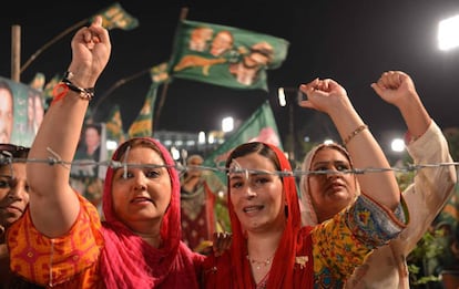 Mujeres paquistaníes, durante un mitin en Rawalpindi.