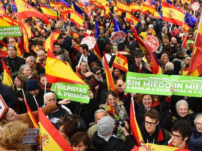 In photos: Tens of thousands protest at right-wing rally in Madrid